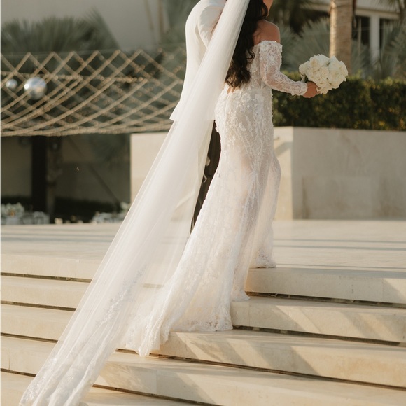 MillaNova White Off-Shoulder Lace Wedding Dress - Picture 5 of 5